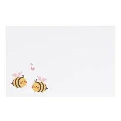 Cards White Bees in Love (10x6.5cmH) Pk 50