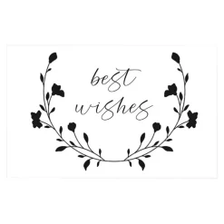 Cards White Best Wishes Leaf Garland (10x6.5cmH) Pack 50