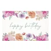Cards White Birthday Pastel Pink Florals (10x6.5cmH) Pack 50
