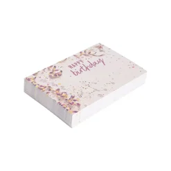 Cards White Birthday Streamers Pink (10x6.5cmH) Pk 50