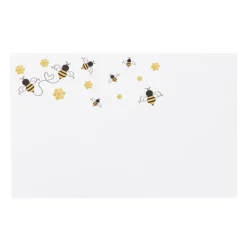 Cards White Buzzing Bees Top Border (10x6.5cmH) Pk 50