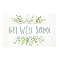 Cards White Get Well Soon Greenery (10x6.5cmH) Pack 50