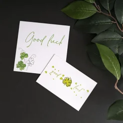 Cards White Good Luck Clover Bunch (10x10cmH) Pk 50