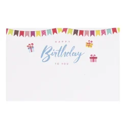 Cards White Happy Birthday to You Bunting (10x6.5cmH) Pk 50