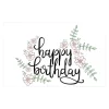 Cards White Happy Birthday Drawn Flowers (10x6.5cmH) Pack 50