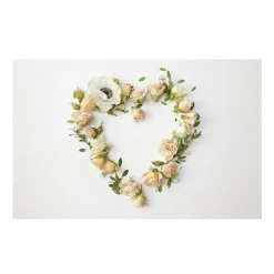 Cards White Heart in Flowers (10x6.5cmH) Pack 50