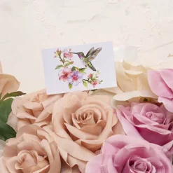 Cards White Hummingbird & Flower Branch (10x6.5cmH) Pack 50