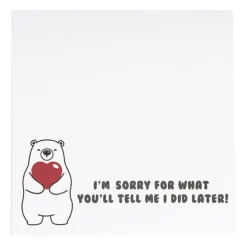 Cards White I'm Sorry For What I Did Bear (10x10cmH) Pk 50