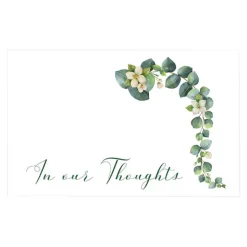Cards White In Our Thoughts Eucalyptus (10x6.5cmH) Pack 50