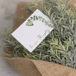 Cards White In Our Thoughts Eucalyptus (10x6.5cmH) Pack 50