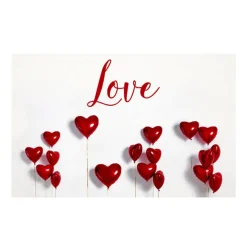 Cards White Love and Heart Balloons Red (10x6.5cmH) Pack 50