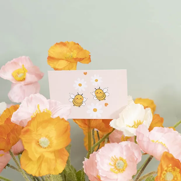 Cards White Love Bees (10x6.5cmH) Pack 50