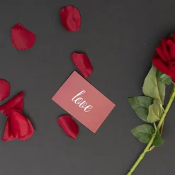 Cards White Love on Red (10x6.5cmH) Pack 50