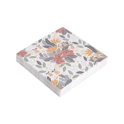 Cards White Native Flowers & Leaves (10x10cmH) Pk 50