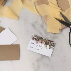 Cards White Native Flowers Top Border (10x6.5cmH) Pack 50