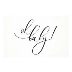 Cards White Oh Baby! Stylish Black (10x6.5cmH) Pk 50
