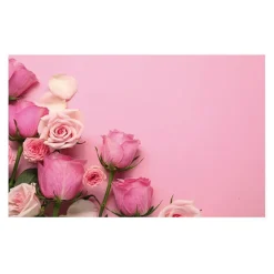 Cards White Pink Roses on Pink (10x6.5cmH) Pack 50
