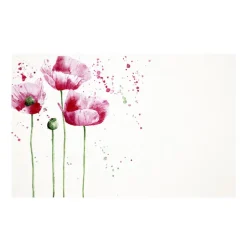 Cards White Poppies (10x6.5cmH) Pk 50