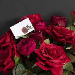 Cards White Red Rose Full Bloom (10x6.5cmH) Pack 50