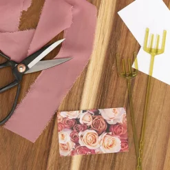 Cards White Roses Galore Pink & Peach (10x6.5cmH) Pack 50