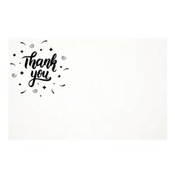 Cards White Thank You Black White (10x6.5cmH) Pack 50