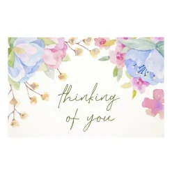 Cards White Thinking of You Pastel Floral (10x6.5cmH) Pk 50