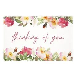 Cards White Thinking of You Bright Floral (10x6.5cmH) Pk 50