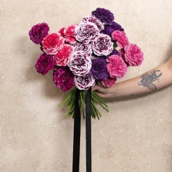 Carnation Ruffle Stem Burgundy (9cmDx42cmH)