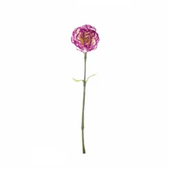 Carnation Ruffle Stem Cream Purple (9cmDx42cmH)