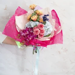 Carnation Ruffle Stem Cream Rouge Pink (9cmDx42cmH)