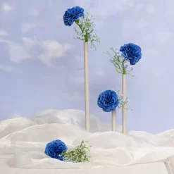 Carnation Ruffle Stem Deep Blue (9cmDx42cmH)