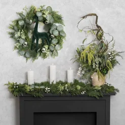Cedar Pine Eucalyptus Wreath Green (50cmD)