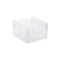 Cello Acetate PVC Corsage Box (7.5x7.5x5cmH) Square Clear
