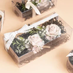 Cello Acetate PVC Corsage Box (11x23x7cmH) Rctang 2 Pk Clear