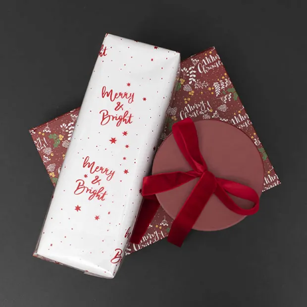 Cello Clear Merry & Bright 40mic Red (50x70cm) Pack 100