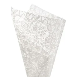 Cello Clear 40mic Lace White 100 Pack (50x70cm)