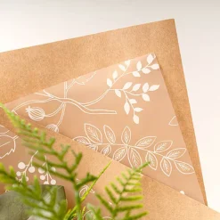 Cello Frosted Hand Drawn Leaves 40mic White(50x70cm)Pack 100