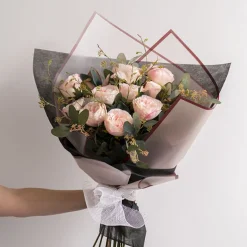 Cello Frosted Hue with Border 50mic Red Pk100 (60x60cm)