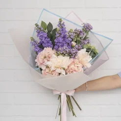 Cello Frosted Hue with Border 50mic Pink Pk100 (60x60cm)