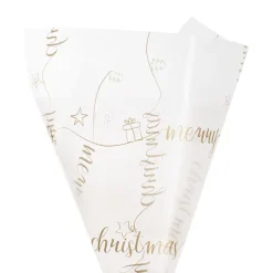 Cello Frosted Merry Christmas 40mic Gold (50x70cm) Pack 100