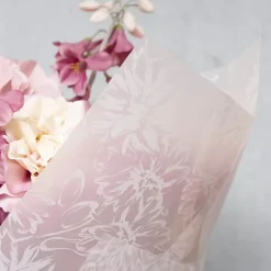 Cello Frosted 40mic Chrysanthemums White Pk100 (50x70cm)