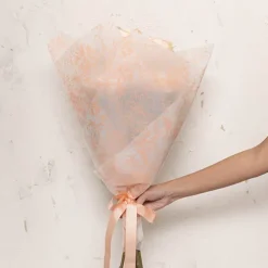 Cello Frosted 40mic Chrysanthemums Peach Pk100 (50x70cm)