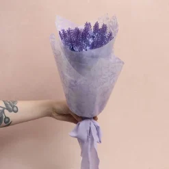 Cello Frosted 40mic Chrysanthemums Lavender Pk100 (50x70cm)