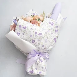 Cello Regal 65mic Delightful Flowers Lilac Pk100 (50x70cm)