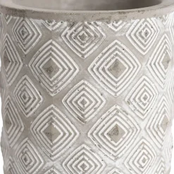 Cement A Diamond Pattern Cylinder Pot 8x8x8cmH