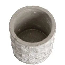 Cement A Diamond Pattern Cylinder Pot 8x8x8cmH