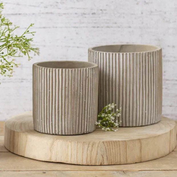 Cement Amelia Cylinder Pot Grey (14Dx14cmH)