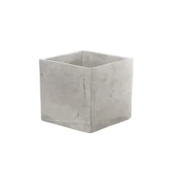 Cement Floral Cube Grey (12x12cmH)