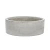 Cement Floral Cylinder Bowl Grey (25x8cmH)