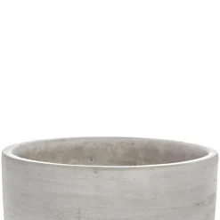 Cement Floral Cylinder Bowl Grey (20x7cmH)